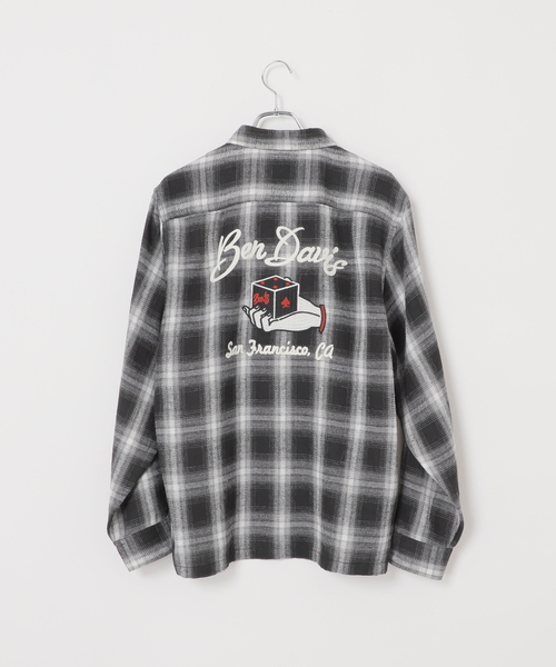 BEN DAVIS（ベンデイビス）の「BEN DAVIS別注 ネルチェック 刺繍ワークシャツ（シャツ/ブラウス・メンズ・ブラック/ブラウン/イエロー・MEDIUM/LARGE）」の15枚目の写真