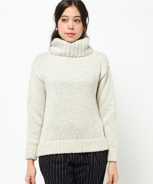 NATURAL BEAUTY BASIC(ナチュラルビューティーベーシック)の「チューブヤーンタートルニット(ニット/セーター・レディース・ホワイト系その他/ブルー/ネイビー・MEDIUM)」の11枚目の写真