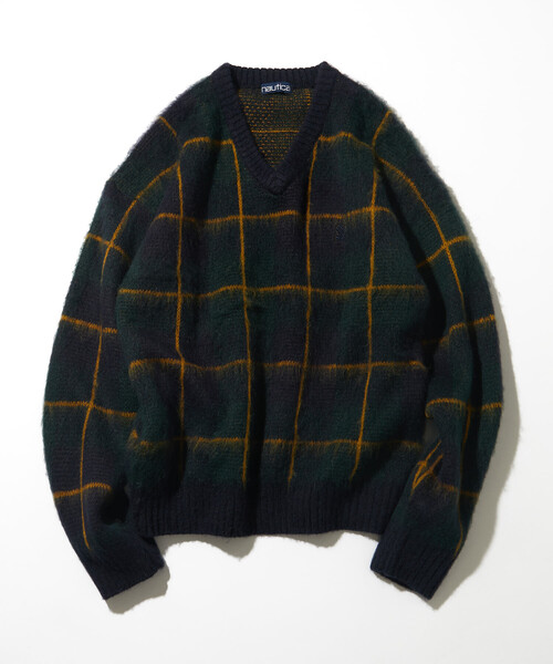 NAUTICA(ノーティカ)の「NAUTICA/ノーティカ モヘア混 ウインドウ チェック柄 Vネックニット プルオーバー(ニット/セーター・メンズ・グリーン/イエロー・X-LARGE/LARGE/MEDIUM)」の7枚目の写真