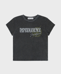 SP インパーマネンス ピグメント クロップ 半袖Tシャツ ブラック