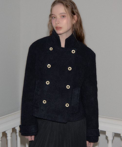 SALON DE YOHN（サロンドヨーン）の「Button Point Double Wool Coat_ Navy（チェスターコート・レディース・その他・FREE）」の2枚目の写真
