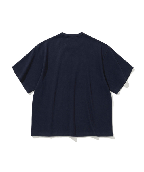 メンズ ER 刺繍ディテール オーバーサイズ Tシャツ ネイビー（Tシャツ