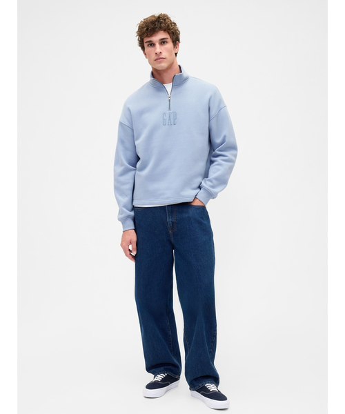 GAP(ギャップ)の「ヴィンテージソフト オーバーサイズ GAPロゴ 1/4ジップアッププルオーバー(スウェット・メンズ・グリーン/ピンク/ライトブルーグレー/ホワイト系その他・XS/S/M/L/XL)」の7枚目の写真