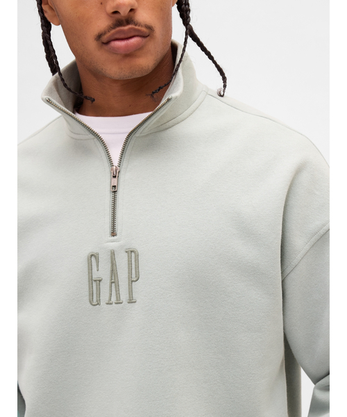 GAP(ギャップ)の「ヴィンテージソフト オーバーサイズ GAPロゴ 1/4ジップアッププルオーバー(スウェット・メンズ・グリーン/ピンク/ライトブルーグレー/ホワイト系その他・XS/S/M/L/XL)」の13枚目の写真
