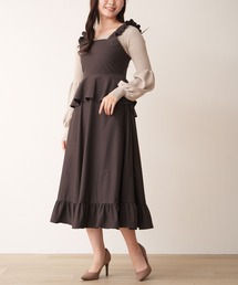 Nohea（ノヘア）の「ペプラムアシメ　切替ジャンスカ（ジャンパースカート）」