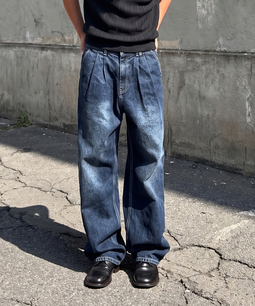 DECET(デケト)の「Dawn 2Pleats Wide Jeans DCPT007DBlueA(デニムパンツ・レディース・その他・26/28/30/32/34)」の8枚目の写真