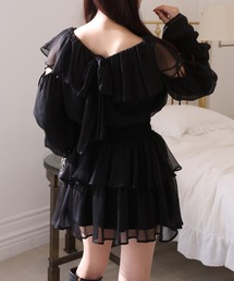肩開きチュニックワンピース