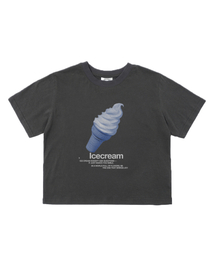 アイスクリームクロップTシャツ(ダークグレー)