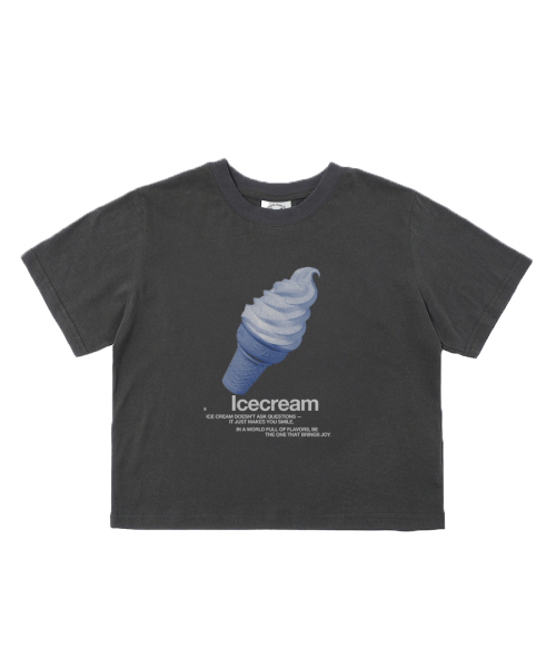 MATCHGLOBE(マッチグローブ)の「アイスクリームクロップTシャツ(ダークグレー)(Tシャツ/カットソー・レディース・その他・FREE)」の5枚目の写真