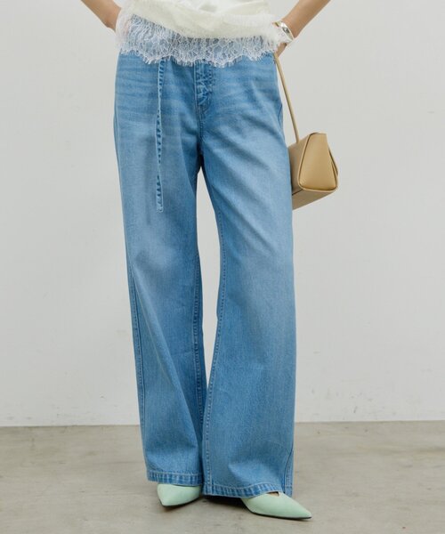 GALLARDAGALANTE（ガリャルダガランテ）の「ベルトデニム（デニムパンツ・レディース・ブルー/ライトグレー・1/0）」の2枚目の写真