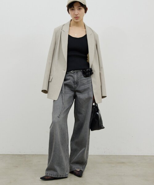 GALLARDAGALANTE（ガリャルダガランテ）の「ベルトデニム（デニムパンツ・レディース・ブルー/ライトグレー・1/0）」の6枚目の写真