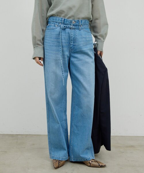 GALLARDAGALANTE（ガリャルダガランテ）の「ベルトデニム（デニムパンツ・レディース・ブルー/ライトグレー・1/0）」の12枚目の写真