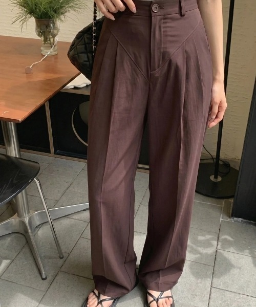 cammie(キャミー)の「ワイドスラックスパンツ(スラックス・レディース・ベージュ/ワイン・M/L)」の13枚目の写真