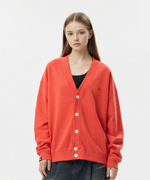 LENGAGEMENT（ランガージュマン）の「スモールハートオーバーサイズスウェットカーディガン[コーラルピンク]（カーディガン/ボレロ）」