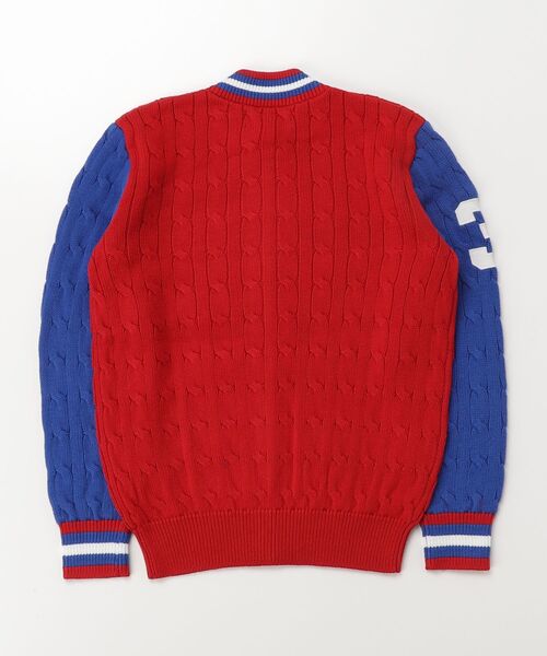 POLO RALPH LAUREN CHILDRENSWEAR(ポロ ラルフ ローレン チルドレンズウェア)の「Big Pony ケーブルニット コットン ジャケット(その他アウター・キッズ・レッド・L/XL/S/M)」の2枚目の写真
