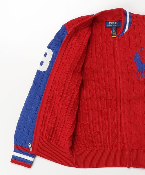 POLO RALPH LAUREN CHILDRENSWEAR(ポロ ラルフ ローレン チルドレンズウェア)の「Big Pony ケーブルニット コットン ジャケット(その他アウター・キッズ・レッド・L/XL/S/M)」の5枚目の写真