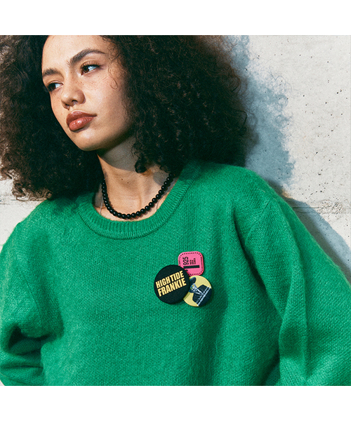 HIGHTIDEFRANKIE(ハイタイドフランキー)の「Frankie 3 Pins Round Knit Green(ニット/セーター・メンズ・グリーン・FREE)」の1枚目の写真