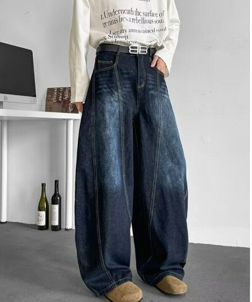 REBALANCE(リバランス)の「ワイドカーブドデニム(デニムパンツ・メンズ・A・MEDIUM/LARGE/X-LARGE)」の1枚目の写真