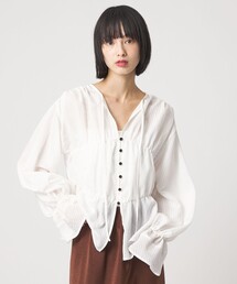 EMMEL REFINES（エメルリファインズ）の「＜EMMEL REFINES＞EM ストライプ ギャザー ブラウス（シャツ/ブラウス）」