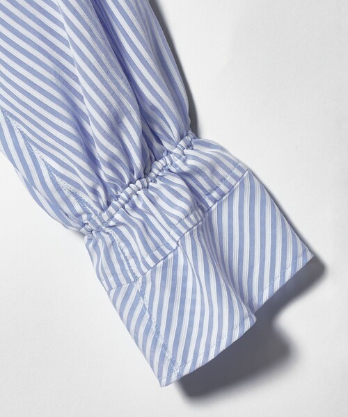 EMMEL REFINES（エメルリファインズ）の「＜EMMEL REFINES＞EM ストライプ ギャザー ブラウス（シャツ/ブラウス・レディース・ライラック/ライトブルー/ホワイト・FREE）」の17枚目の写真