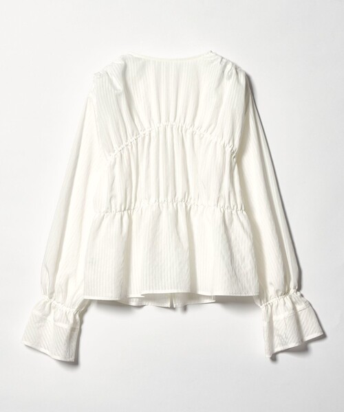 EMMEL REFINES（エメルリファインズ）の「＜EMMEL REFINES＞EM ストライプ ギャザー ブラウス（シャツ/ブラウス・レディース・ライラック/ライトブルー/ホワイト・FREE）」の21枚目の写真