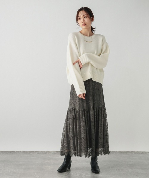 GLOBAL WORK（グローバルワーク）の「HugmeニットレーススカートSET/601261（ワンピース・レディース・グレー×ホワイト/ブラック×グレー/ホワイト×ブルー・LARGE/MEDIUM）」の20枚目の写真