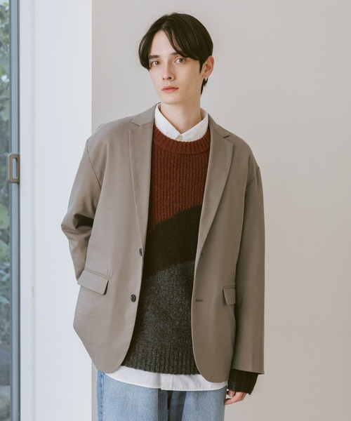 RAGEBLUE（レイジブルー）の「TRW Single Tailored Jacket/シングルテーラードジャケット【セットアップ対応】（テーラードジャケット・メンズ・ブラック系その他/ベージュ/ネイビー・SMALL/MEDIUM/LARGE）」の2枚目の写真