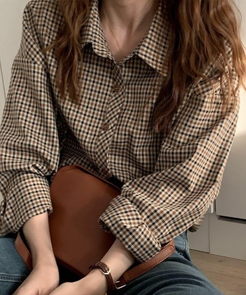Flugge(フラッジー)の「オータムカラーチェックシャツ(シャツ/ブラウス・レディース・ベージュ・LARGE/MEDIUM)」の5枚目の写真