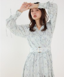 カシュクールフレアシャツワンピース 春服