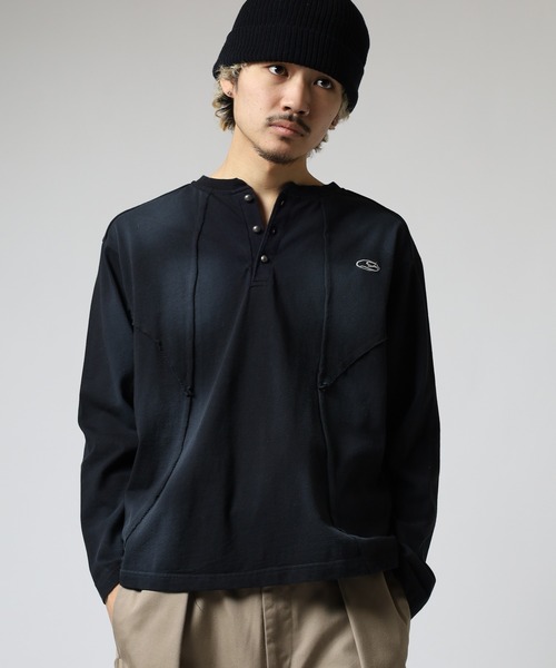 bike star(バイクスター)の「RESHAM ウォッシュ切替えヘンリーネックロンT(Tシャツ/カットソー・メンズ・ホワイト/ブラック・M/L)」の9枚目の写真