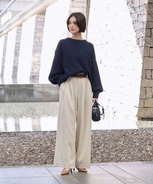 BAYFLOW（ベイフロー）の「【KARENさんコラボ】スラックス（スラックス・レディース・グレイッシュベージュ/ネイビー・SMALL/MEDIUM）」の9枚目の写真