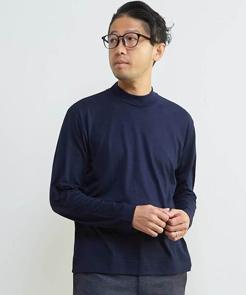 MEN'S MELROSE（メンズメルローズ）の「スーパー100ウォッシャブルウールモックネックTシャツ（Tシャツ/カットソー・メンズ・ブラウン/ネイビー/ブラック・3/4）」の20枚目の写真