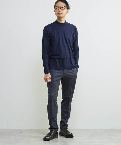 MEN'S MELROSE（メンズメルローズ）の「スーパー100ウォッシャブルウールモックネックTシャツ（Tシャツ/カットソー・メンズ・ブラウン/ネイビー/ブラック・3/4）」の10枚目の写真