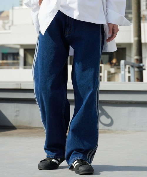 adidas(アディダス)の「adidas/アディダス FIREBIRD ADICOLOR ウォッシュ加工トラック デニムパンツ 秋 秋服 2026年秋冬(デニムパンツ・メンズ・ブルー・28/36/34/32/30/33)」の15枚目の写真