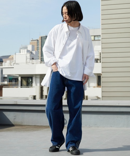 adidas(アディダス)の「adidas/アディダス FIREBIRD ADICOLOR ウォッシュ加工トラック デニムパンツ 秋 秋服 2026年秋冬(デニムパンツ・メンズ・ブルー・28/36/34/32/30/33)」の19枚目の写真