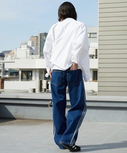 adidas(アディダス)の「adidas/アディダス FIREBIRD ADICOLOR ウォッシュ加工トラック デニムパンツ 秋 秋服 2026年秋冬(デニムパンツ・メンズ・ブルー・28/36/34/32/30/33)」の20枚目の写真