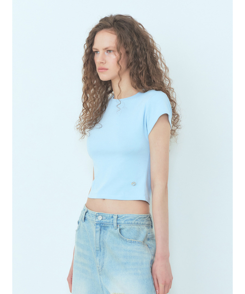 ETMON(エトモン)の「Cap Sleeve T-Shirt Sky Blue(Tシャツ/カットソー・レディース・その他・FREE)」の2枚目の写真