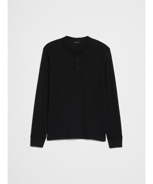 BANANA REPUBLIC FACTORY STORE(バナナリパブリック ファクトリーストア)の「BANANA REPUBLIC FACTORY STORE スタンダードフィット ミニリブ ヘンリーTシャツ 長袖ロンT(Tシャツ/カットソー・メンズ・ブラック/サックスブルー/オリーブ・S/XL/L/M)」の7枚目の写真