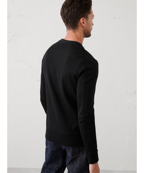 BANANA REPUBLIC FACTORY STORE(バナナリパブリック ファクトリーストア)の「BANANA REPUBLIC FACTORY STORE スタンダードフィット ミニリブ ヘンリーTシャツ 長袖ロンT(Tシャツ/カットソー・メンズ・ブラック/サックスブルー/オリーブ・S/XL/L/M)」の5枚目の写真
