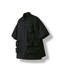 ANGLAN | Slather Utility Pocket Half Shirt - Black(シャツ/ブラウス)