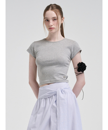 Cap Sleeve T-Shirt, Melange Grey