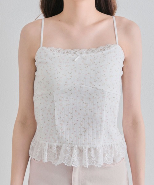 OLIVE des OLIVE(オリーブデオリーブ)の「裾レースキャミ(キャミソール・レディース・オフホワイト/ブラック/ピンク・FREE)」の12枚目の写真
