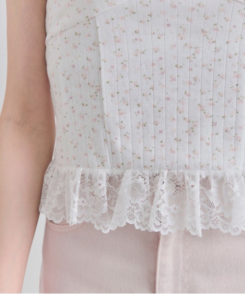 OLIVE des OLIVE(オリーブデオリーブ)の「裾レースキャミ(キャミソール・レディース・オフホワイト/ブラック/ピンク・FREE)」の9枚目の写真