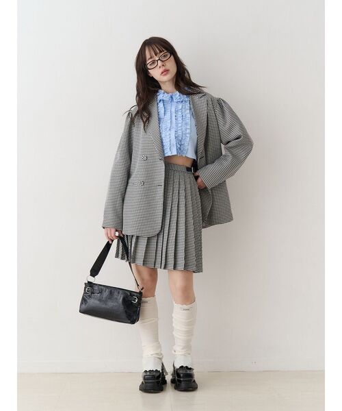 jouetie（ジュエティ）の「フリルカラーショートブラウス（シャツ/ブラウス・レディース・ブルー/オフホワイト・MEDIUM）」の15枚目の写真