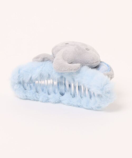 Jelly moo（ジェリームー）の「【 Jelly moo / ジェリームー 】 ふわもこゾウさん ヘアクリップ（バレッタ/ヘアクリップ・レディース・ブルー/ホワイト・FREE）」の6枚目の写真