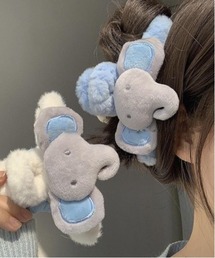 Jelly moo | 【 Jelly moo / ジェリームー 】 ふわもこゾウさん ヘアクリップ(バレッタ/ヘアクリップ)
