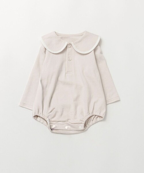 BRANSHES（ブランシェス）の「丸襟カバーオール（ロンパース・キッズ・ブラウン/ベージュ・80/70）」の3枚目の写真