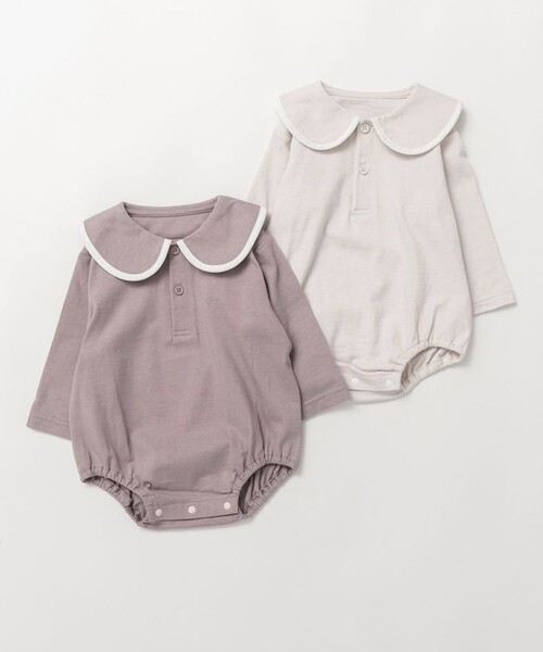 BRANSHES（ブランシェス）の「丸襟カバーオール（ロンパース・キッズ・ブラウン/ベージュ・80/70）」の10枚目の写真