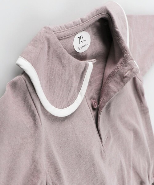 BRANSHES（ブランシェス）の「丸襟カバーオール（ロンパース・キッズ・ブラウン/ベージュ・80/70）」の12枚目の写真