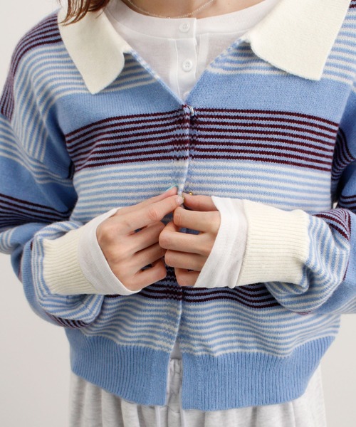 ABYS(アビス)の「グラデーションボーダーニットカーディガン(カーディガン/ボレロ・レディース・ブルー/ピンク/グレー・FREE)」の15枚目の写真
